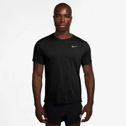 Nike Miler Breathe HJ4181-010 - Maglietta Da Uomo A Maniche Corte, Colore: Nero/Reflective Silv, HJ4181-010, Xl