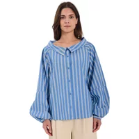 Women's casual long-sleeve striped shirt with wide collar Norr Shala