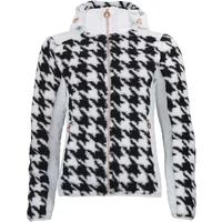 Women's zip-up two-tone hooded fleece with chest badge Peak Mountain