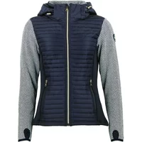 Women's zip-up hooded jacket in three materials Peak Mountain