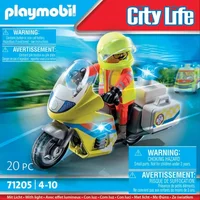 Jeux d'imagination urgentiste avec moto Playmobil