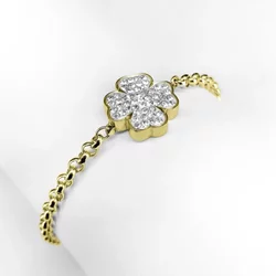 Women's Clover Bracelet With Stones Ponytail & Co