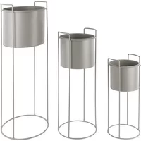 Set ronde ijzeren bloempotten Present Time Essence
