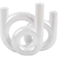 Glass candlestick Present Time Rings Medium