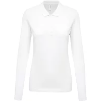 Schmal geschnittenes Damen-Poloshirt Kariban piqué blanc