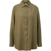 Women's Long Sleeve Blended Linen Shirt QS