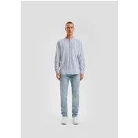 Striped Long Sleeve Shirt with High Collar QS Oxford