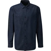 Long Sleeve Denim Shirt with Embroidered Logo QS