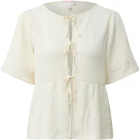 Strukturierte Bluse mit Bindedetail und Puffärmel für Frauen QS