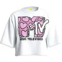 Kurze, boxy MTV-Druckbluse für Damen QS
