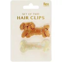 Girl's hair clip Rex London Dog and bone (x2)