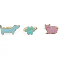 Sparkling ring on dog card for kids Rex London (x3)