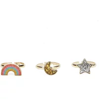 Sparkling ring on star card for children Rex London (x3)