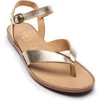 Hochwertige metallisch lederne Sandalen Damen Ryłko