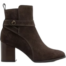 Women's Suede Heeled Ankle Boots RyłKo Gianna