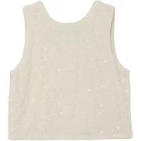 Kurze Bluse mit weichen Pailletten und geschnittenem, gebundenem Rücken Mädchen s.Oliver