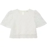 Kurze Boxy-Spitzenbluse mit Rundhalsausschnitt für Mädchen s.Oliver