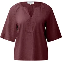 Structured Viscose Blend Blouse with Gathered and Smocked Round Neck Loose Fit Grenadine Women s.Oliver