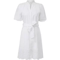 Kurzes Baumwollkleid mit englischer Stickerei und Volantkragen Damen s.Oliver