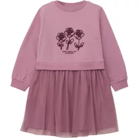 Mädchen Sweatshirtkleid mit glitzerndem Aufdruck und Tüllrock s.Oliver