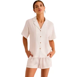 Short Sleeve Pajama Top And Shorts Women Selmark P119