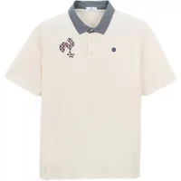Polo Serge Blanco Broderie Coq