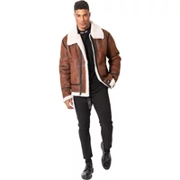 Reversible faux sheepskin leather jacket Sixth June