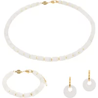 Halskette, Armband und Ohrringe aus Jade für Damen Sloya Blima