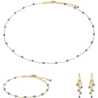 Lapis lazuli necklace, bracelet and earrings for women Sloya Elyssa