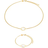 Halskette und Armband aus Howlite für Frauen Sloya Hexalia