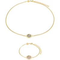 Halskette und Armband aus Labradorit für Frauen Sloya Hexalia