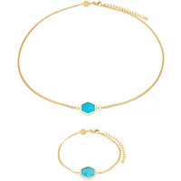 Turquoise necklace and bracelet for women Sloya Hexalia