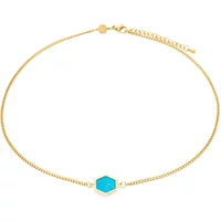 Turquoise stone necklace for women Sloya Hexalia