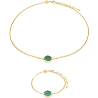 Malachit Halskette und Armband für Frauen Sloya Hexalia