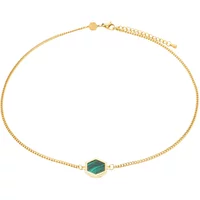 Malachite stone necklace for women Sloya Hexalia