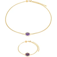 Amethyst Halskette und Armband für Frauen Sloya Hexalia