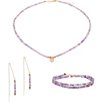 Amethyst necklace, bracelet and earrings for women Sloya Lumia