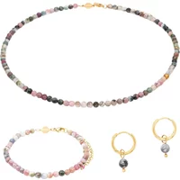 Tourmaline necklace, bracelet, and earrings for women Sloya Serena