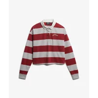 Striped long-sleeve polo for women Superdry Athletic Essentials