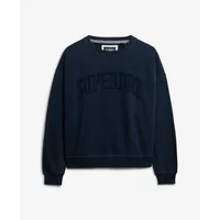 Women's round neck sweatshirt with tone-on-tone text applique Superdry Athletic Essentials