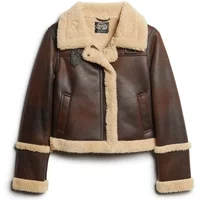 Short aviator jacket in faux sheepskin for women Superdry