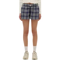 Checked cotton elastic shorts for women Superdry