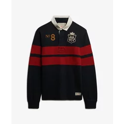 Long Sleeve Striped Double Emblem Polo Superdry Rugby