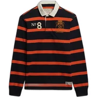 Langarm-Polo mit doppeltem Emblem und Streifen Superdry Rugby