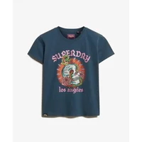 Tattoo effect rhinestone fitted T-shirt for women Superdry