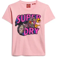 Eng anliegendes T-Shirt mit Neonmotiv, Damen Superdry Motor