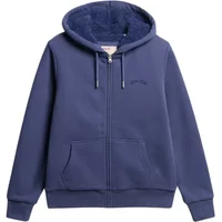 Hooded sweatshirt with zip and lining in woolen skin for women Superdry