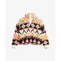 Women's printed Tunisian collar fleece Superdry