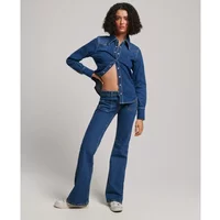 Organic cotton denim shirt for women Superdry Western