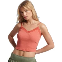 Camisole-Top, gerippt, mit Spitzenbesatz, Damen Superdry